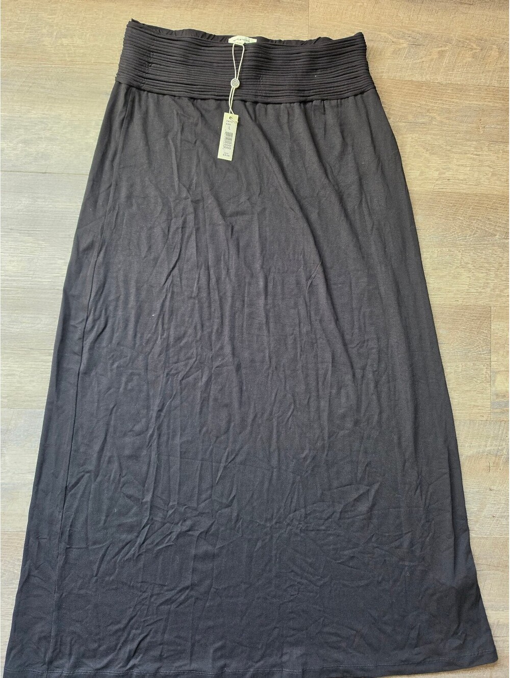 Max Studio Black Maxi Skirt with Pleated Waistband Size L